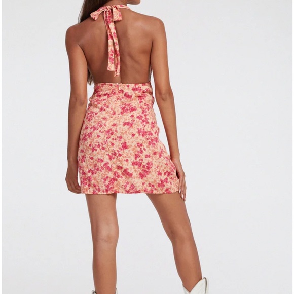 Motel Rocks Pink Floral Backless Dress - Picture 2 of 6